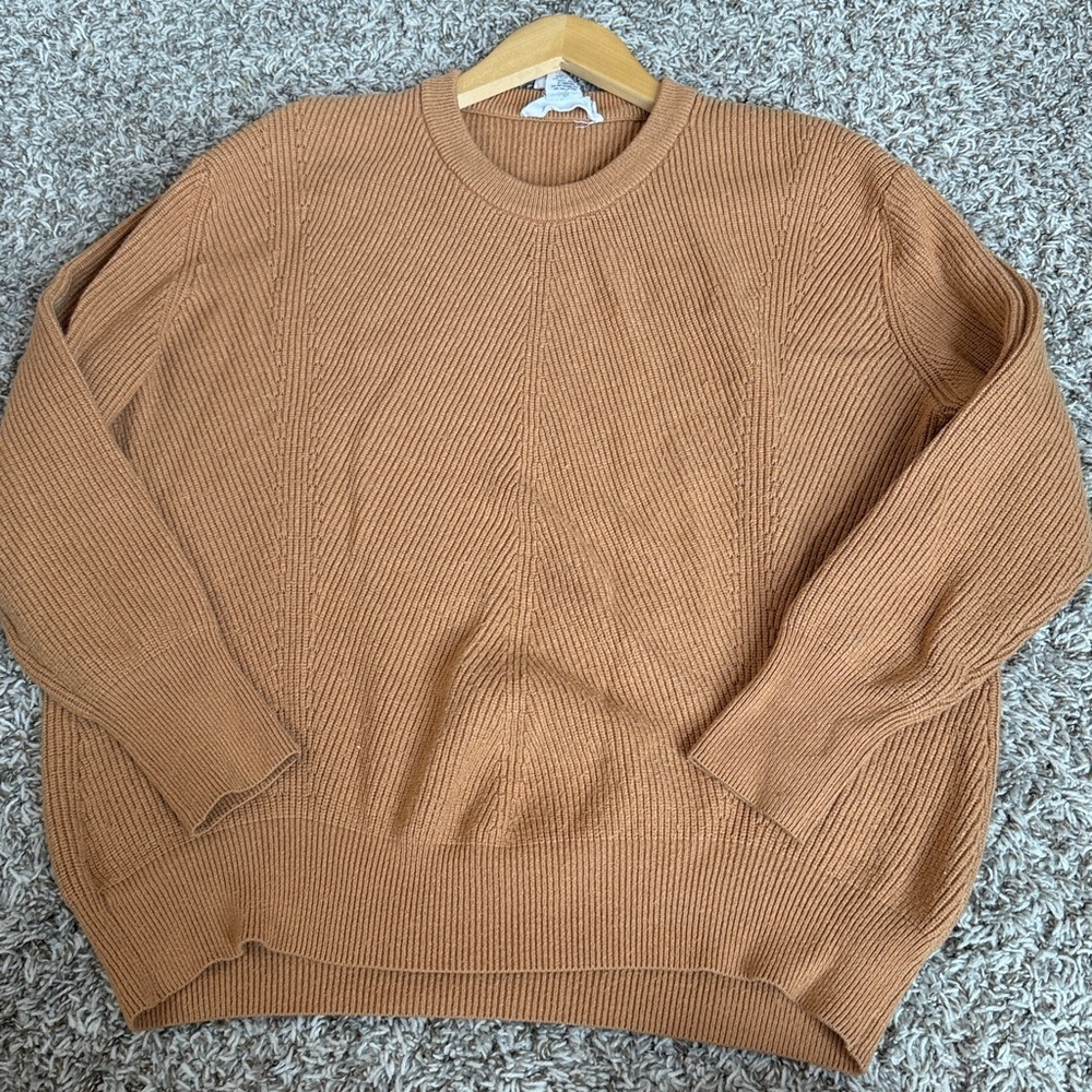 Workshop Republic Clothing Crewneck Knit Sweater Tan Brown size Large - Picture 10 of 10